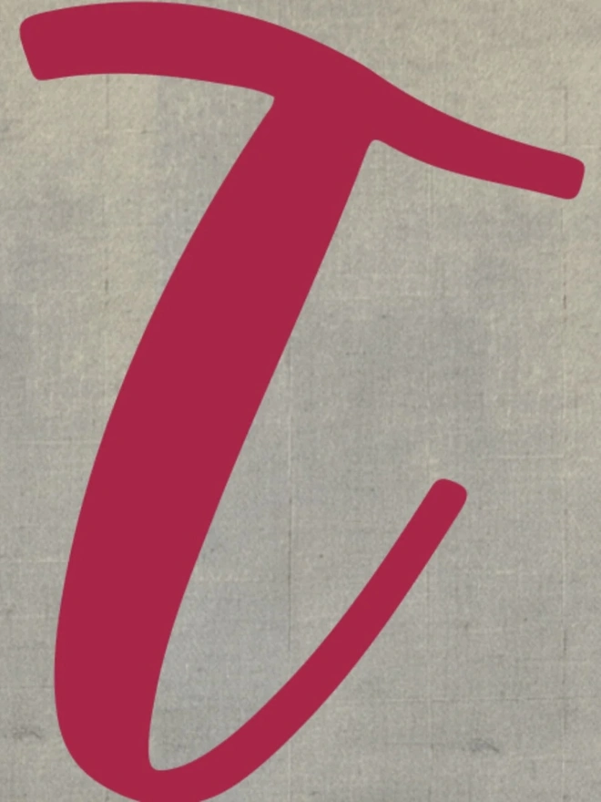 Hand Painted Alphabet Initials Linen Table Napkins, an initial napkin lying on a plain surface. 