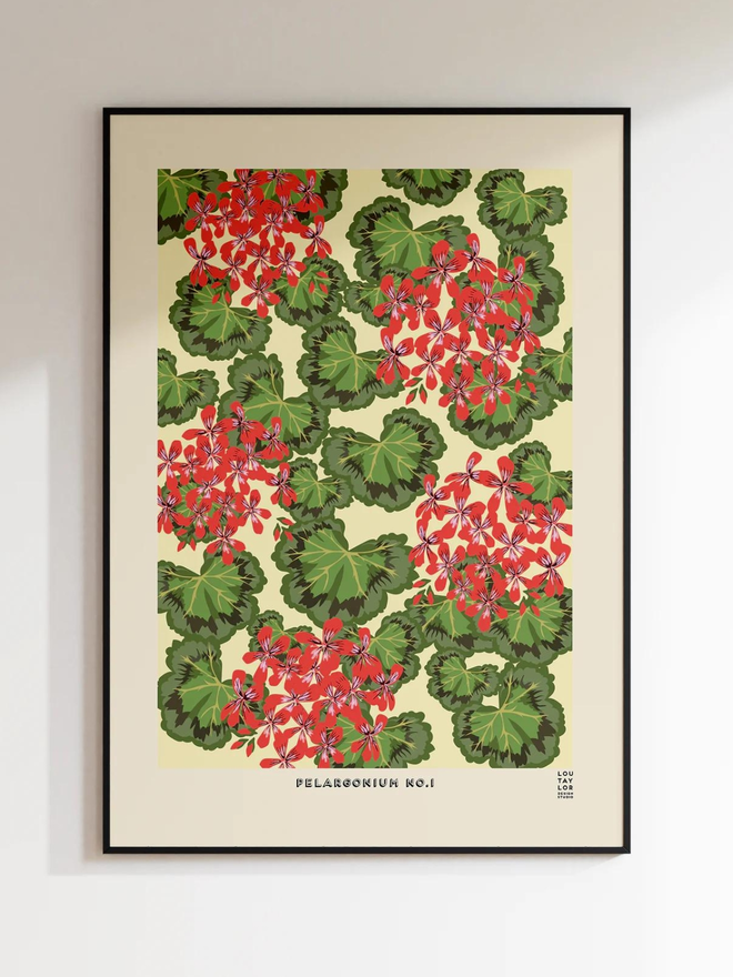 red pelargonium giclee print