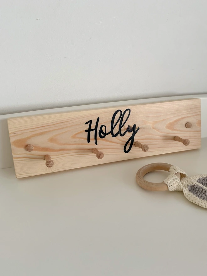 personalised peg rail