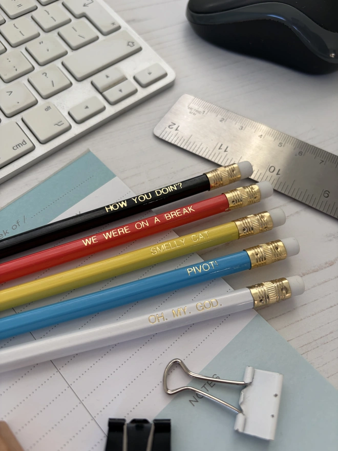 Friends Themed Pencil Set (Set of 5 pencils)