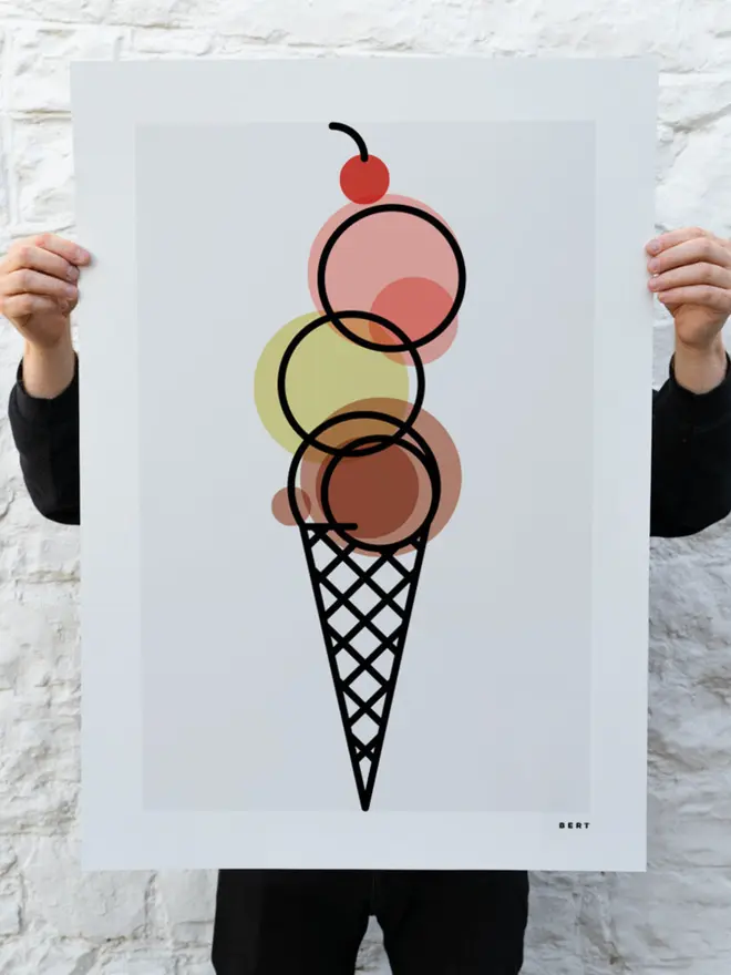 Neopolitan Ice Cream Art by artist Bert Fowler