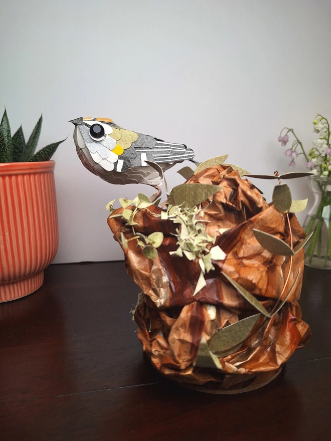 Firecrest paper sculpture