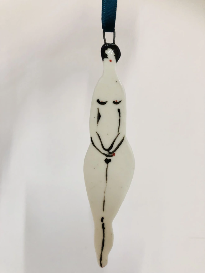 Little porcelain naked lady hanging decoration