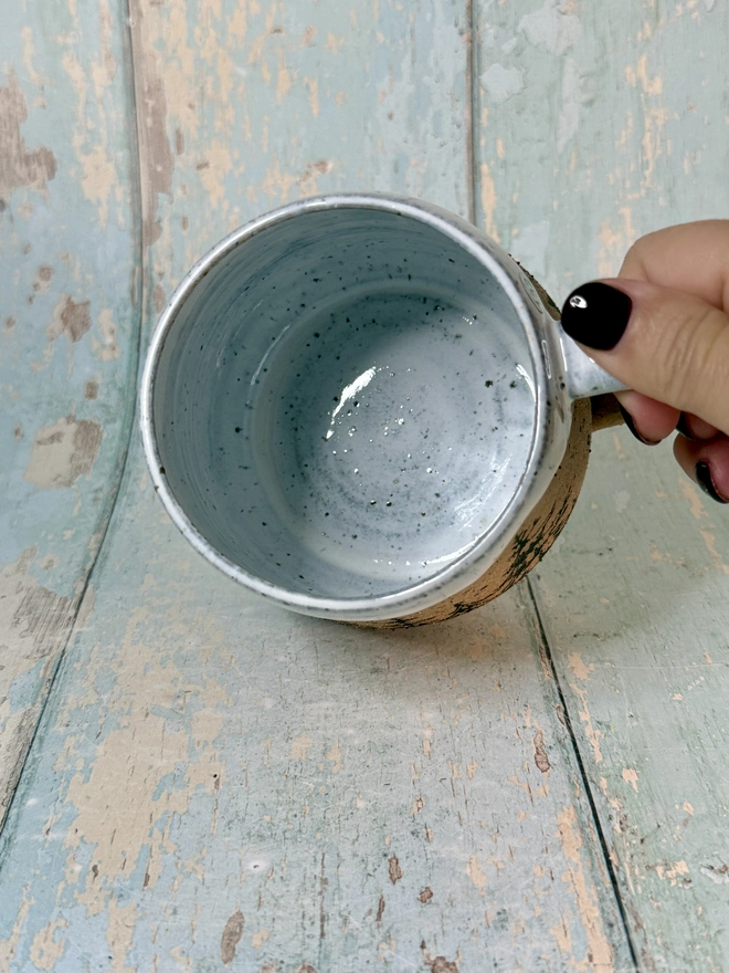 Black White Christmas tree forest rustic cozy mug