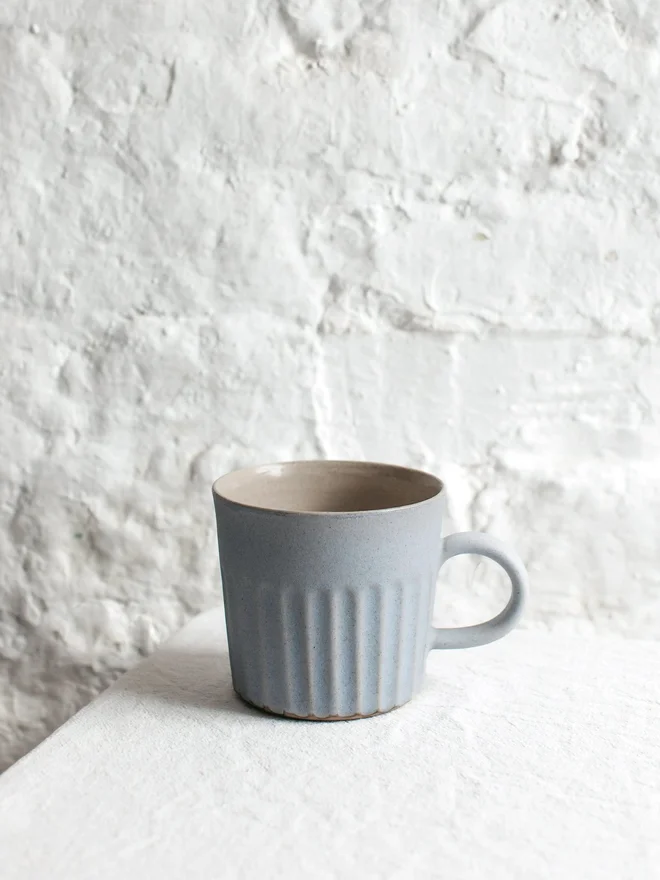 Large Fluted Ceramic Mug