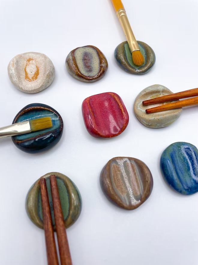 Ceramic Chopstick Or Paintbrush Rests in various colours
