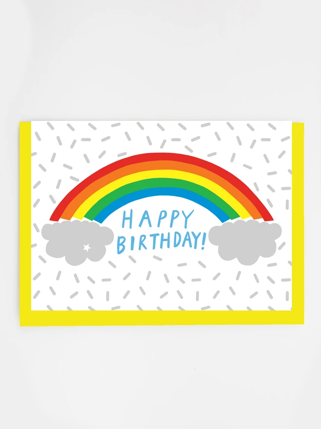 rainbow clouds happy birthday card
