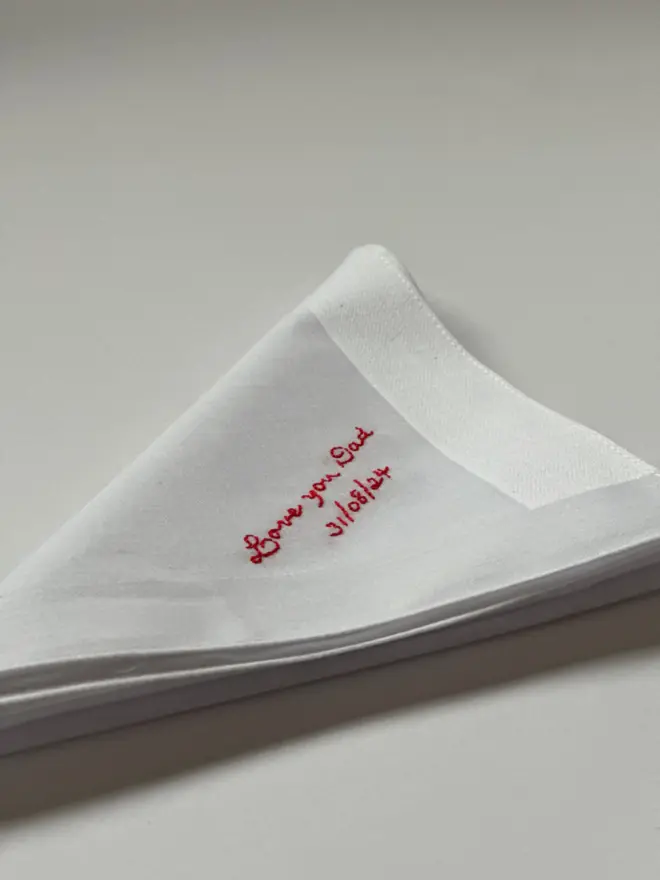 love you dad embroidered handkerchief