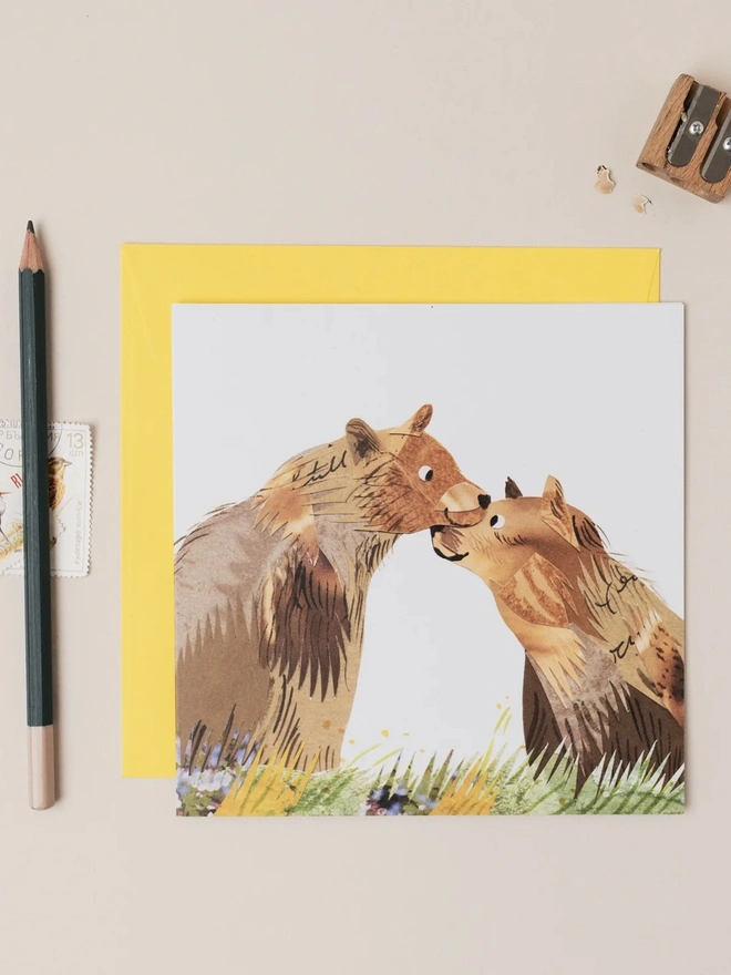 Personalised Bears Together Greetings Card