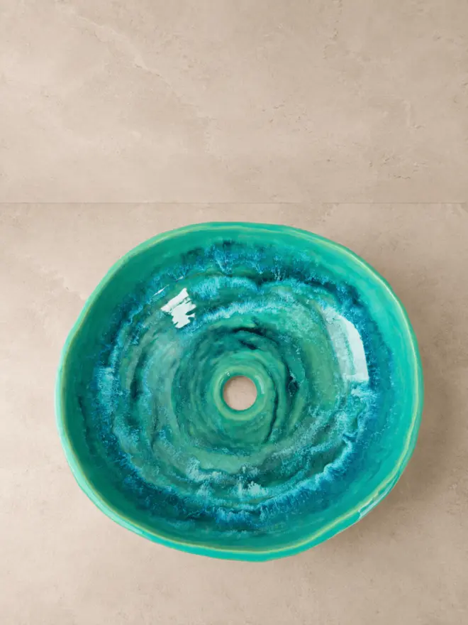 CERAMIC SCULPTURAL BATHROOM BASIN, BATHROOM SINK, JENNY HOPPS POTTERY