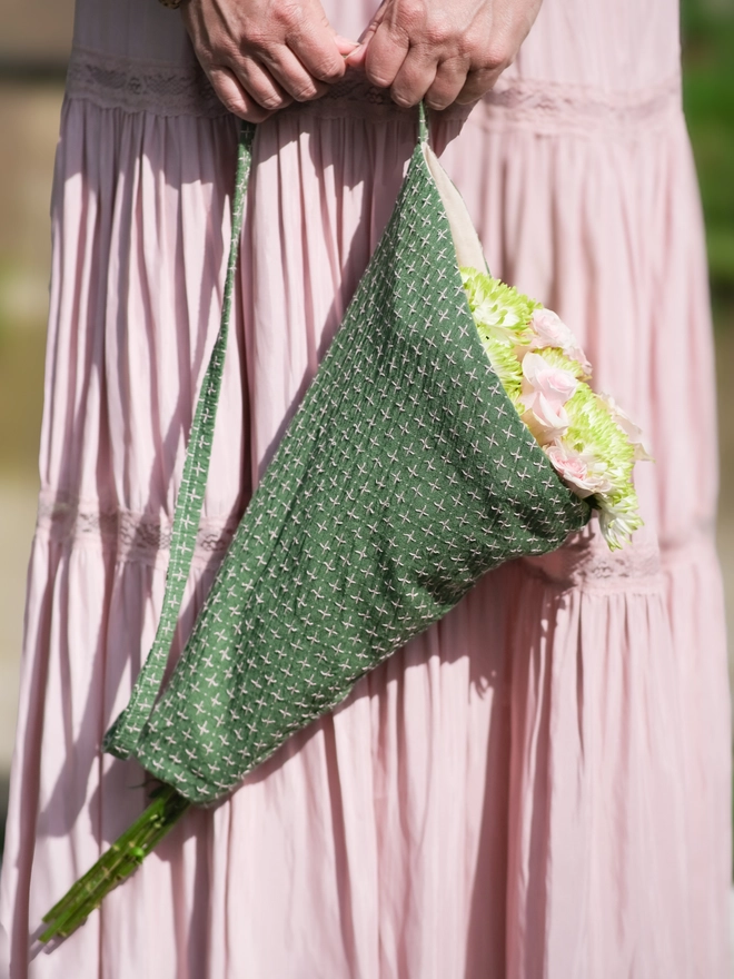 Reusable Linen Flower Bag