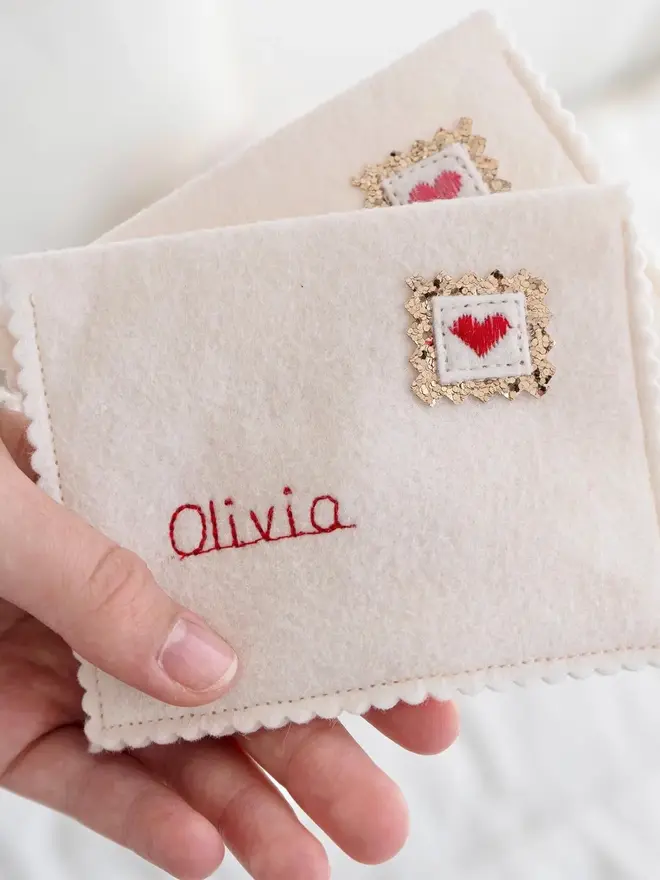 Reusable personalised Valentines Envelope