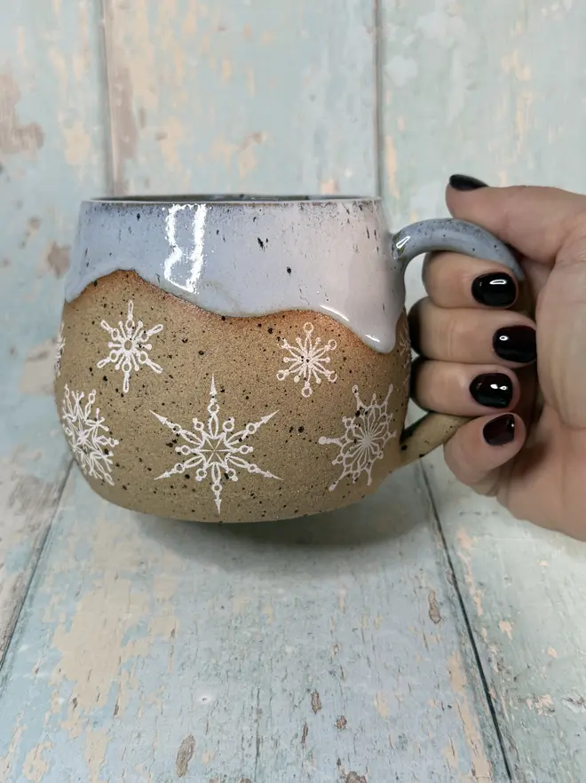Blue Christmas Snowflake Mug