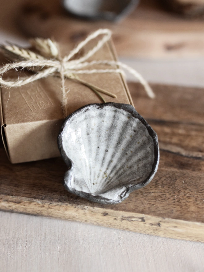 ceramic seashell trinket worry stone