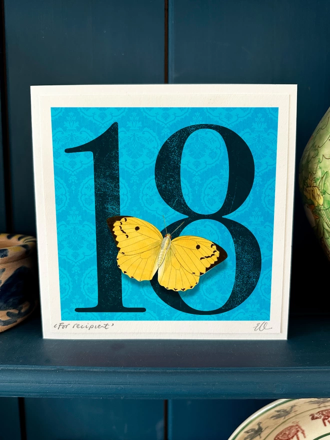 18th birthday butterflygram displayed in home