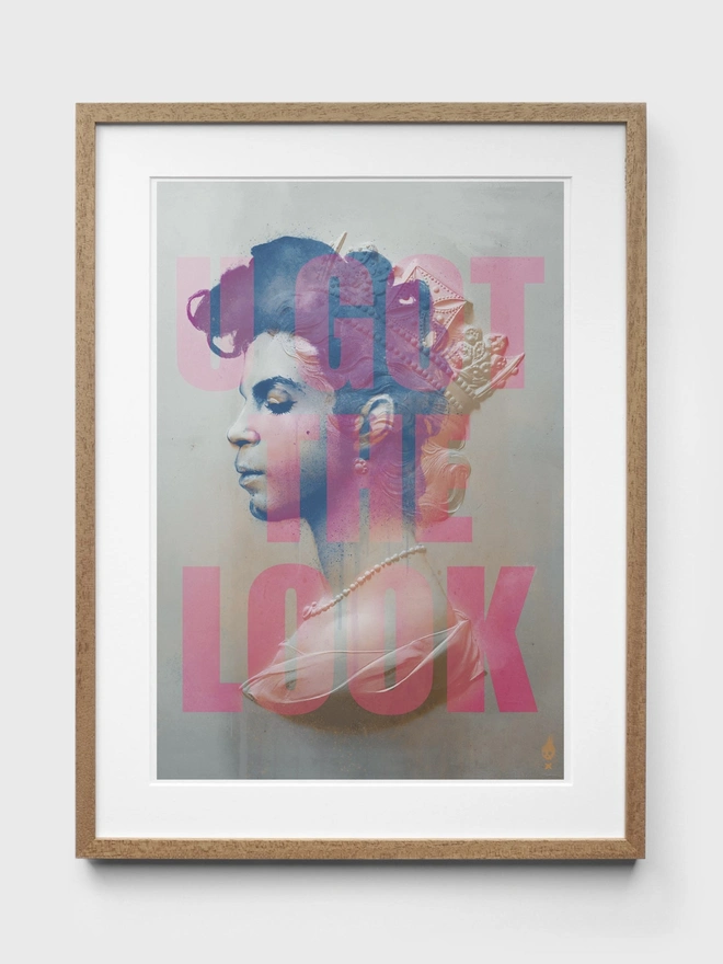 Prince U Got The Look Art Print - Oak Frame