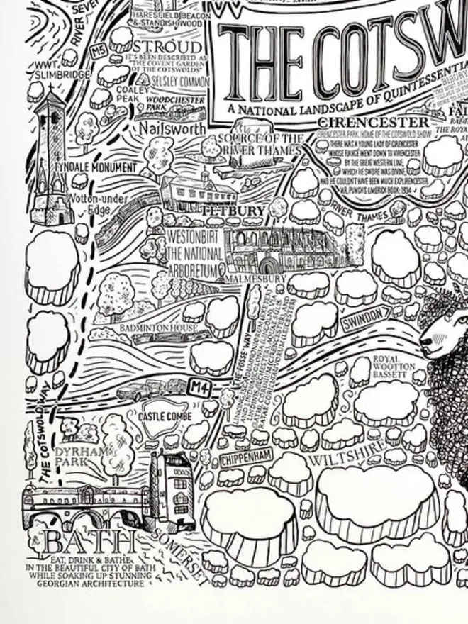 Cotswolds Poster Wall Art Print Zoom 2