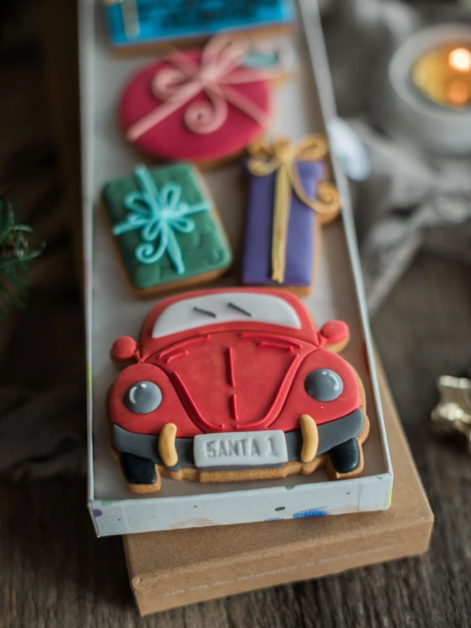 Driving Home For Christmas Personalised Biscuit Gift