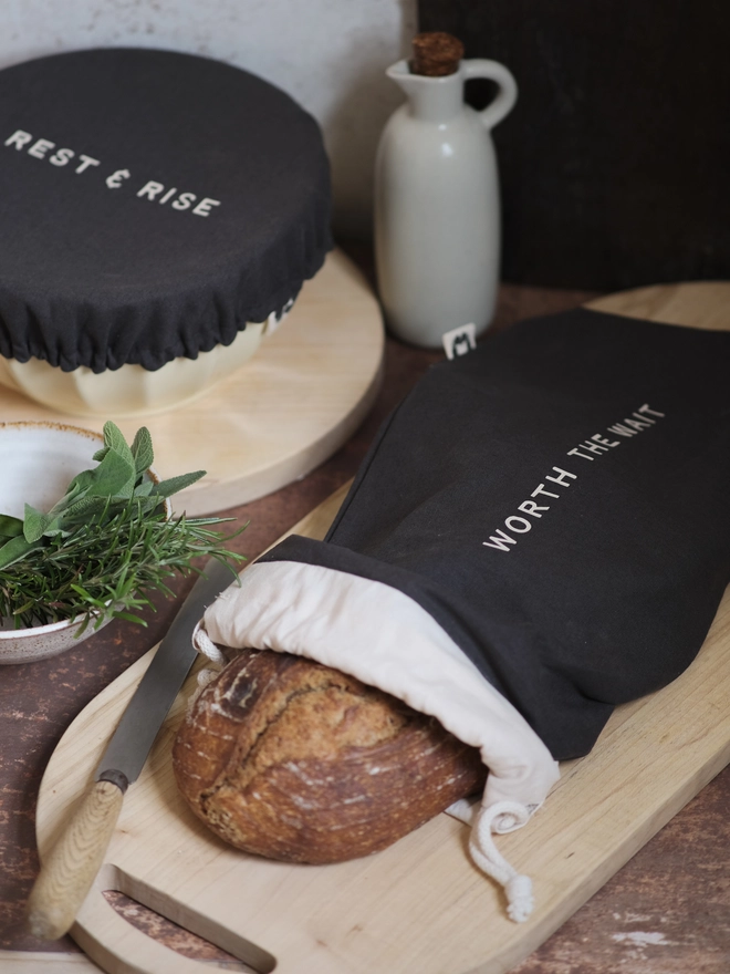 linen reusable bread storage bag