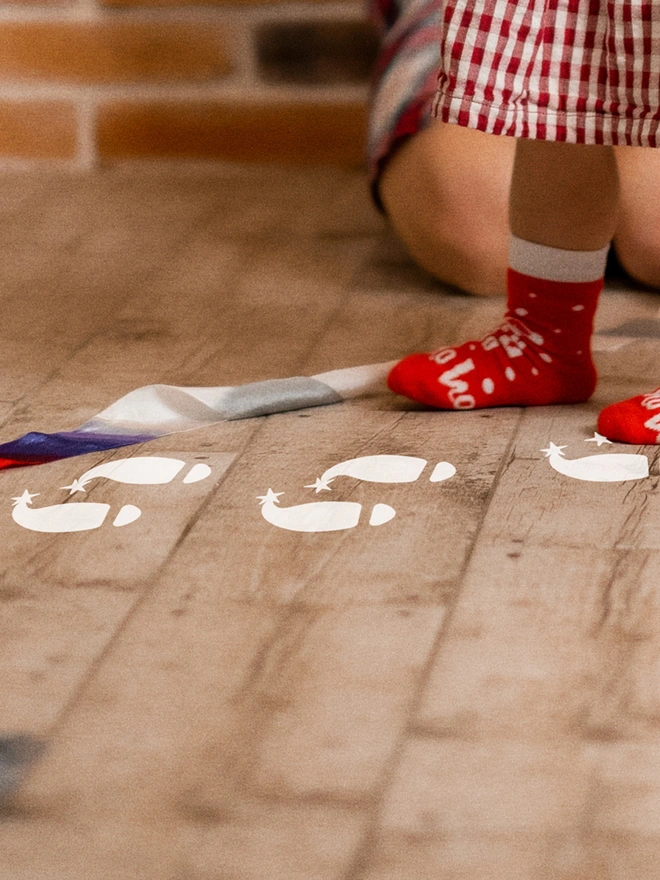 elf footprint stickers