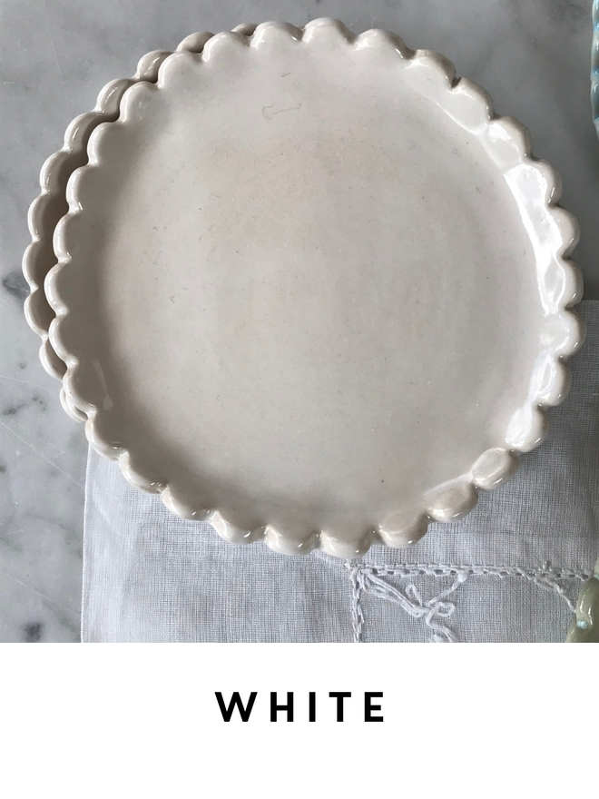 Scalloped Edge Ceramic Coasters