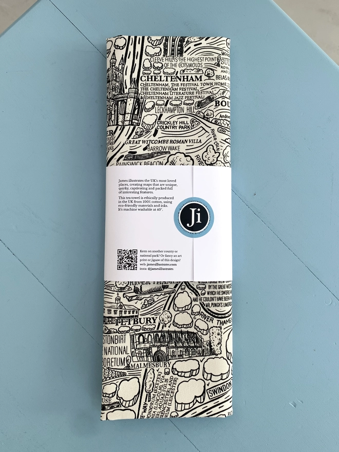 Cotswolds tea towel with packaging