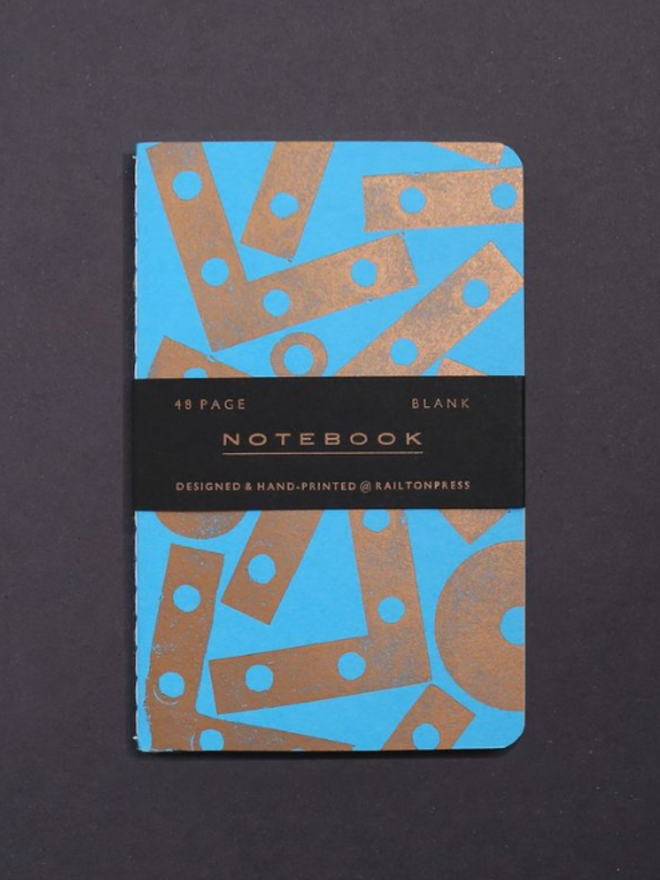 Blank Angle Notebook. A notebook in blue
