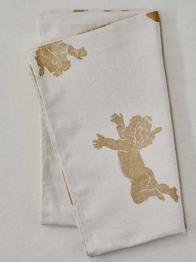 Christmas Gold Cherub Table Runner