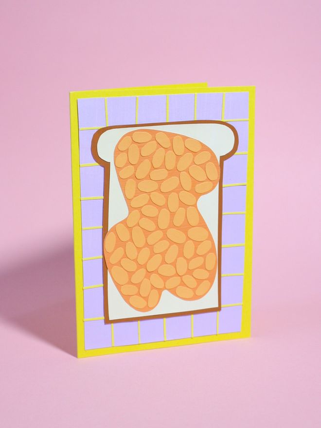Beans On Toast Collaged Card