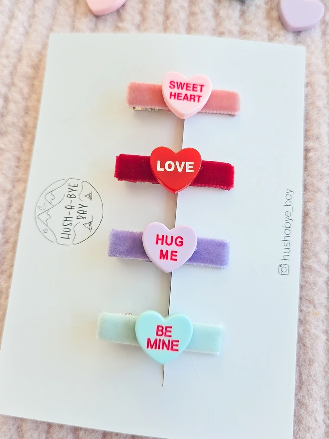 Love Heart Hair Clips for girls