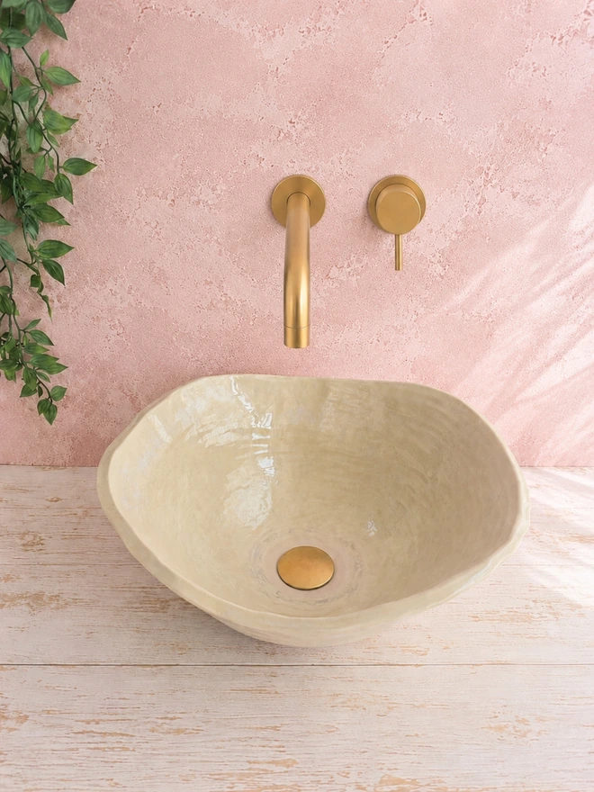 bathroom basin, bathroom sink, Jenny Hopps Pottery