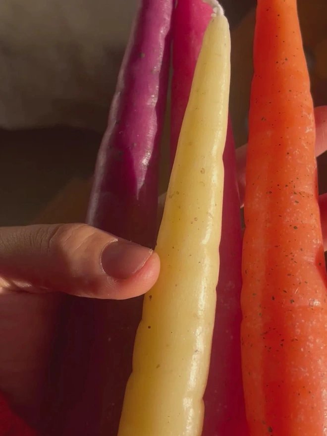 Rainbow Carrot Candles (Pack Of 8)