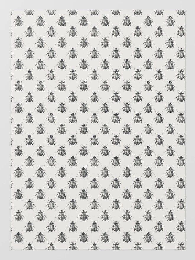 Beetle Block Print Wrapping Paper
