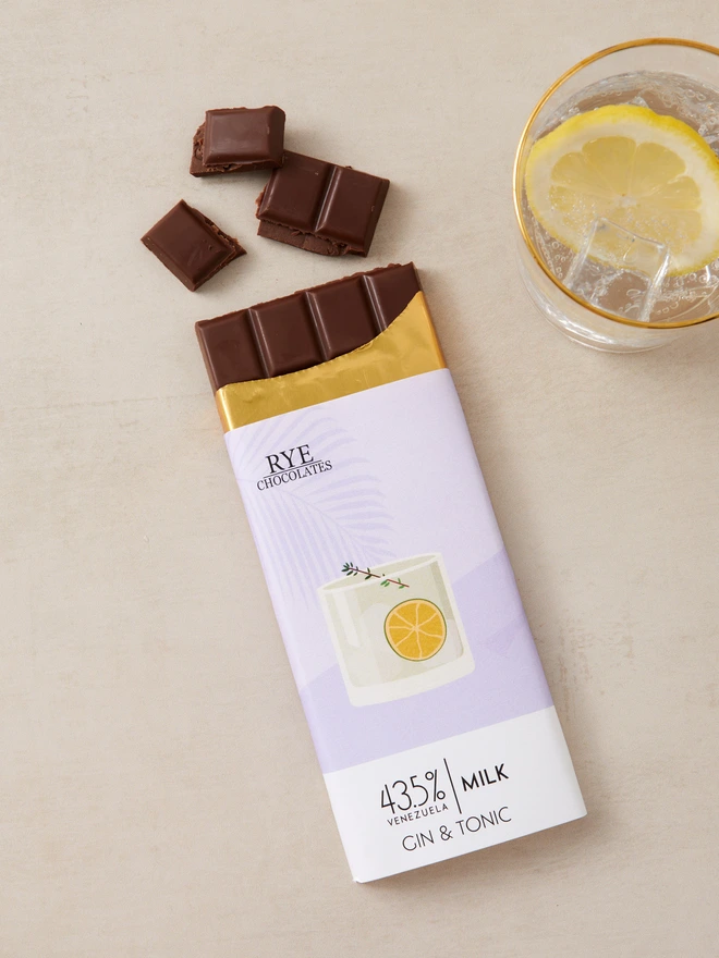 Gin & Tonic Milk Chocolate Bar - 43.5% Venezuelan
