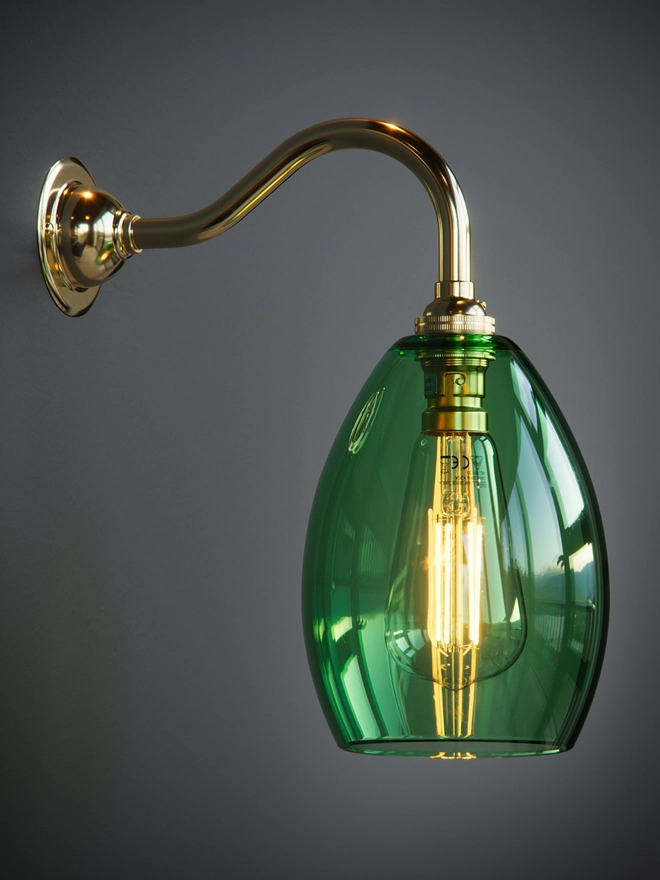Small Jules Polished Brass Curved Arm Finish 