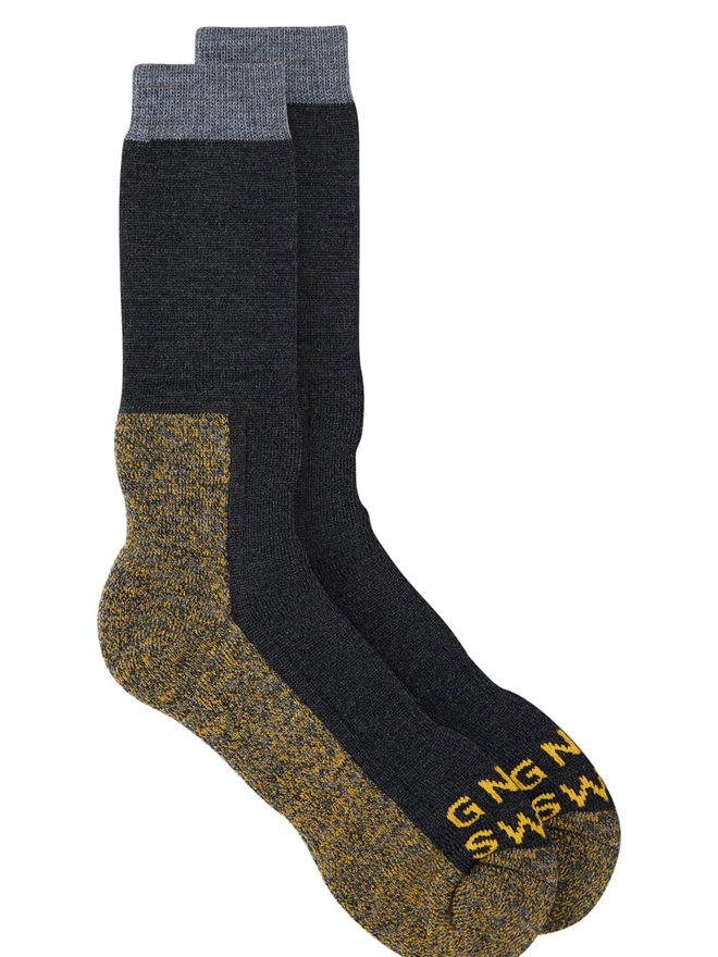 Luxury merino wool walking socks charcoal british made