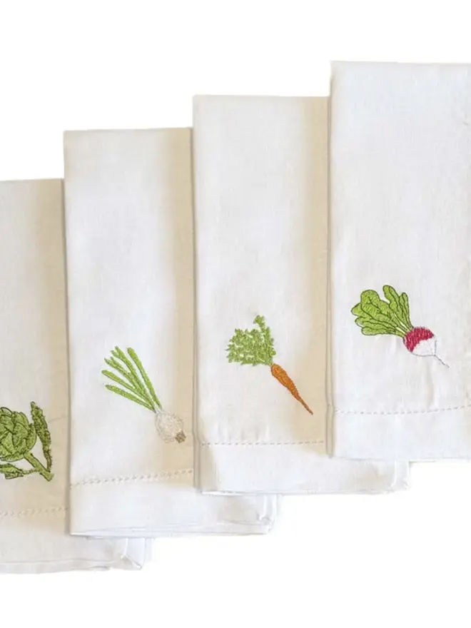 garden veg product photo of embroidered napkin