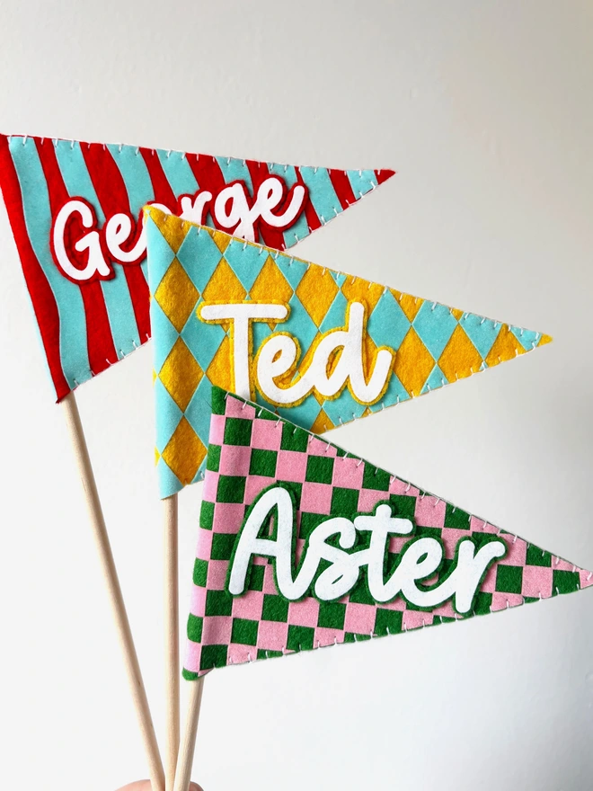 Patterned Pennant Flags 