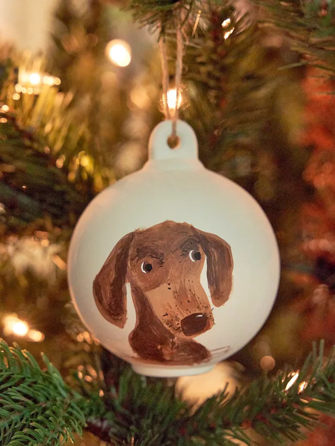 Personalised pet portrait bauble