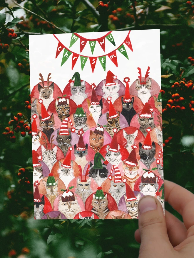 Meowy Christmas – Festive Cats Greetings Card