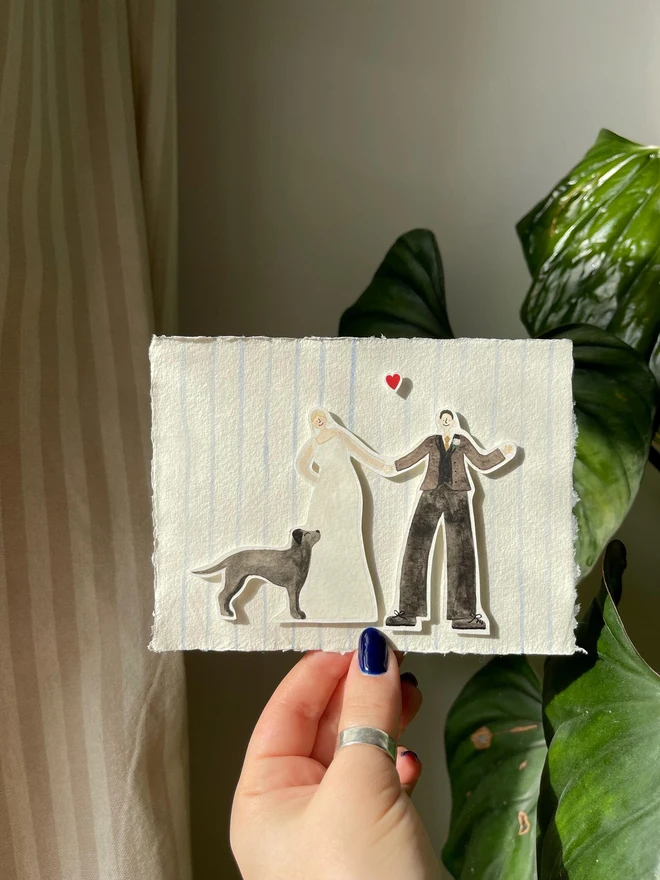 Couple & Pet Custom Portrait