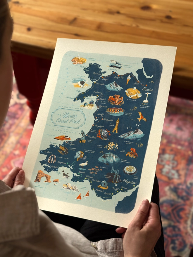 Wales Coast Path A3 Map Print