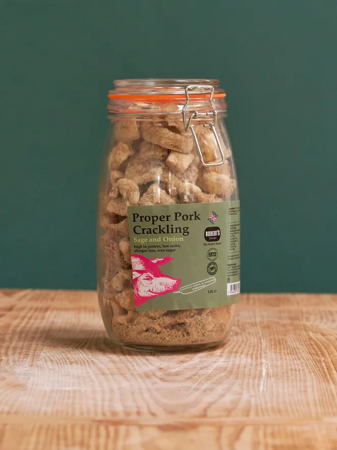 Pork Crackling Glass Jar