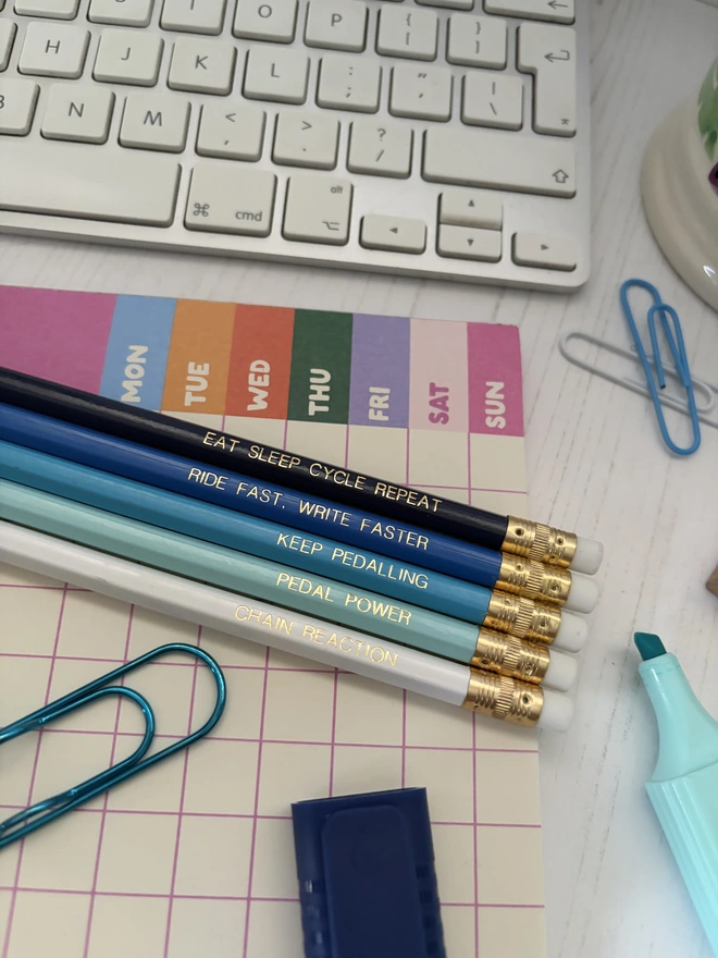 Cycling Inspired Pencil set (Set of 5 HB Pencils)