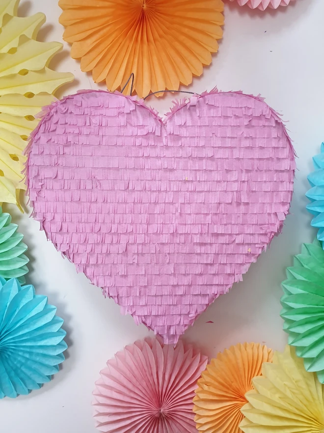 pastel pink heart pinata