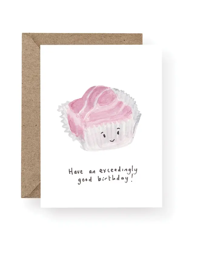 French Fancy Pink Birthday, blank inside greeting cards