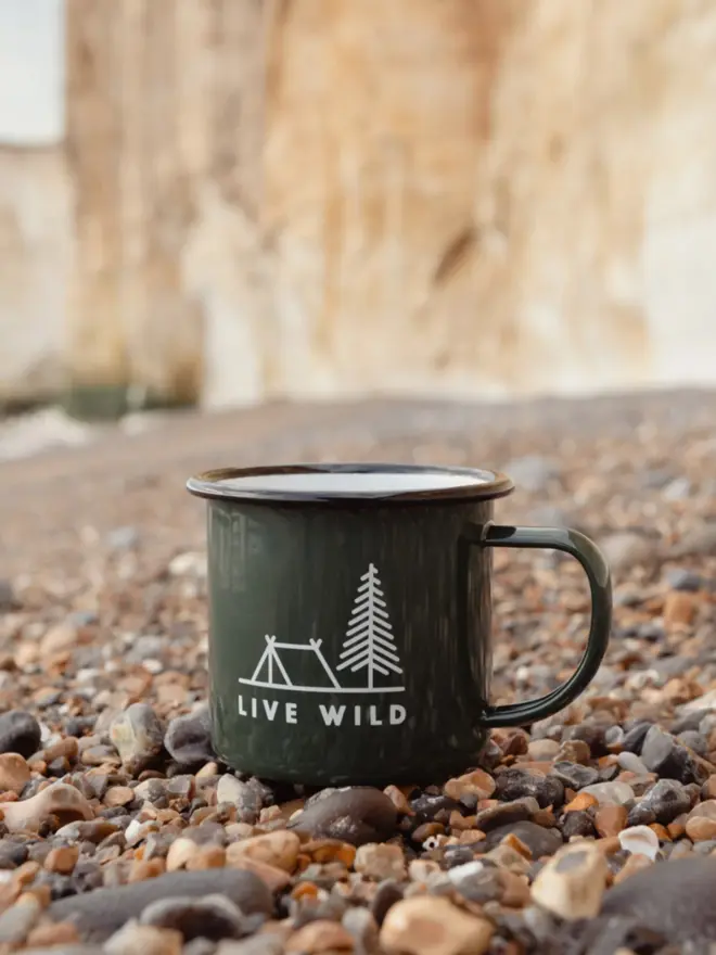 'Live Wild' Enamel Camping Mug