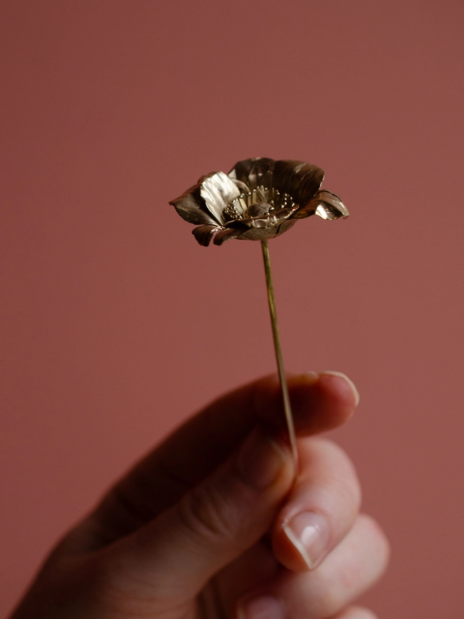 Handmade Brass Anemone Stem By Ellenlou