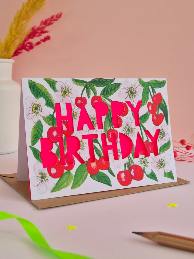 cherry birthday card 