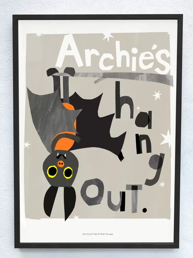 Personalised Hang Out Bat Print